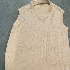 Cream Cable Knit Sweater Vest